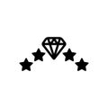 Black solid icon for Diamond, special and different