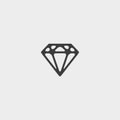 Diamond Icon in a flat design in black color. Vector illustration eps10 Royalty Free Stock Photo