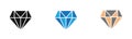 diamond icon Line Art Logo set Royalty Free Stock Photo