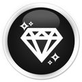 Diamond icon premium black round button