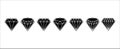 Diamond icon set. Diamond vector icons symbol design. Diamond in flat outlined simple style illustration Royalty Free Stock Photo
