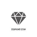 Diamond icon simple flat style vector illustration Royalty Free Stock Photo