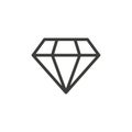 Diamond icon Simple outline vector logo Royalty Free Stock Photo