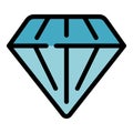 Diamond icon vector flat