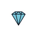 Diamond icon vector flat style design template Royalty Free Stock Photo