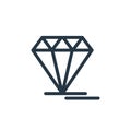 diamond icon vector from office concept. Thin line illustration of diamond editable stroke. diamond linear sign for use on web and