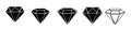 Diamond icons set. Royalty Free Stock Photo