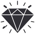 Diamond illustration with radiant light beams, vector design Royalty Free Stock Photo