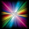 Diamond illustration on rainbow background Royalty Free Stock Photo