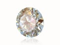 Diamond isolated on white back. Front view. Royalty Free Stock Photo