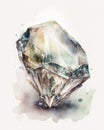Diamond isolated on white. Generative AI illustration Royalty Free Stock Photo