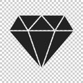 Diamond jewel gem vector icon in flat style. Diamond gemstone il