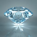 Diamond jewel isolated. Beautiful shape emerald image with reflective surface. Render brilliant jewelry stock image. Royalty Free Stock Photo