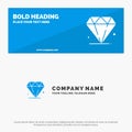 Diamond, Jewel, Madrigal SOlid Icon Website Banner and Business Logo Template
