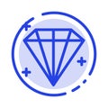 Diamond, Jewel, User Blue Dotted Line Line Icon