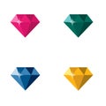 Diamond Jewelry Gem Colorful Polygon Logo vector