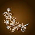 Diamond jewelry gold flower, floral decoration Royalty Free Stock Photo