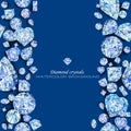 Diamond. jewelry watercolor background. crystals illustration.