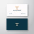 Diamond Keys Jewelry Store. Abstract Vector Sign, Symbol or Logo Logo and Business Card Template. Crossed Keys Royalty Free Stock Photo