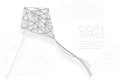 Diamond Kite and cloud wireframe Polygon silver frame structure, business structure concept design illustration Royalty Free Stock Photo