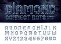 Diamond Line Connect Dots Alphabet Letters and numbers