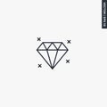 Diamond, linear style sign for mobile concept and web design