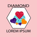 diamond logo low poly illustration for shop, company Royalty Free Stock Photo