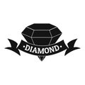 Diamond logo, simple black style Royalty Free Stock Photo