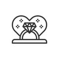 Diamond-Love icon line vector illustration Royalty Free Stock Photo