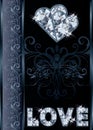 Diamond love valentines day card Royalty Free Stock Photo