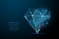Diamond low poly blue Royalty Free Stock Photo