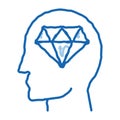 Diamond Man Hat doodle icon hand drawn illustration Royalty Free Stock Photo