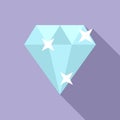 Diamond marketing level icon flat vector. Digital target