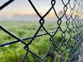 diamond wire mesh fence. Royalty Free Stock Photo