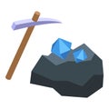 Diamond mine icon isometric vector. Skills goal