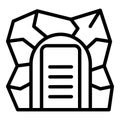 Diamond mine icon outline vector. Game golden