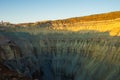 Diamond mining pit in the town of Aykhal, Yakutia, Russia. ALROSA.