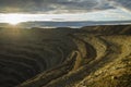 Diamond mining pit in the town of Udachniy, Yakutia, Russia. ALROSA.