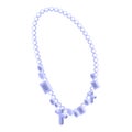 Diamond necklace icon, isometric style Royalty Free Stock Photo