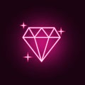 diamond neon icon. Elements of jewelry set. Simple icon for websites, web design, mobile app, info graphics