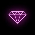 Diamond neon icon. Simple thin line, outline vector of casino icons for ui and ux, website or mobile application