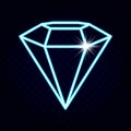 Diamond. Diamond neon Vector. Neon Icon - stock vector.