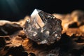 Diamond ore on a dark background close-up