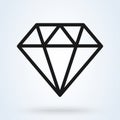 Diamond outline icon, modern minimal design. Vector illustration