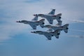 Diamond Pass-in-Review of F-16C\'s of the US Airforce Thunderbirds at the Cleveland National Air Show 2023