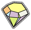 Diamond patch. Colorful jewel sticker. Shiny gemstone