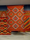 Diamond pattern Blanket Rug on display