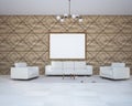 Diamond pattern living room, poster Royalty Free Stock Photo