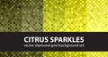 Diamond pattern set Citrus Sparkles. Vector seamless tile backgrounds Royalty Free Stock Photo