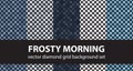 Diamond pattern set Frosty Morning. Vector seamless tile backgrounds Royalty Free Stock Photo